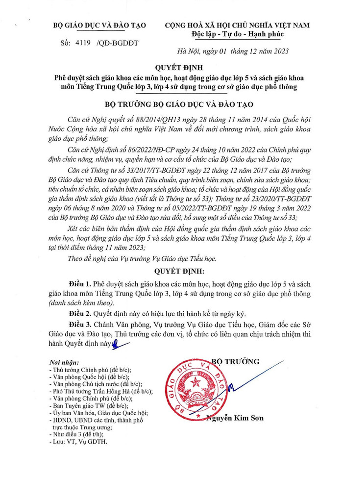 Quyết định số 4119/QĐ-BGDĐT về của Bộ Giáo dục và Đào tạo. Quyết định số 4119/QĐ-BGDĐT về của Bộ Giáo dục và Đào tạo.