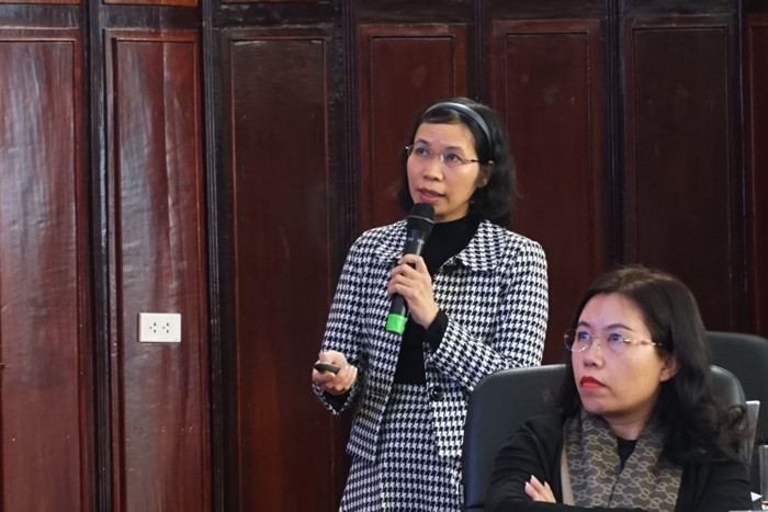 Tiến sĩ Nguyễn Mai Dung chia sẻ tại Hội thảo. Ảnh: Phạm Minh Tiến sĩ Nguyễn Mai Dung chia sẻ tại Hội thảo. Ảnh: Phạm Minh