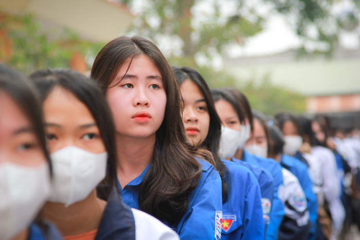 Những ánh mắt chăm chú của học sinh theo dõi diễn giả. (Ảnh: Mạnh Đoàn) Những ánh mắt chăm chú của học sinh theo dõi diễn giả. (Ảnh: Mạnh Đoàn)