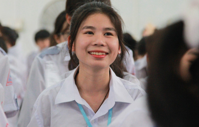 Nữ sinh thích thú với những nội dung thú vị bổ ích trong hội nghị (Ảnh: Mạnh Đoàn) Nữ sinh thích thú với những nội dung thú vị bổ ích trong hội nghị (Ảnh: Mạnh Đoàn)