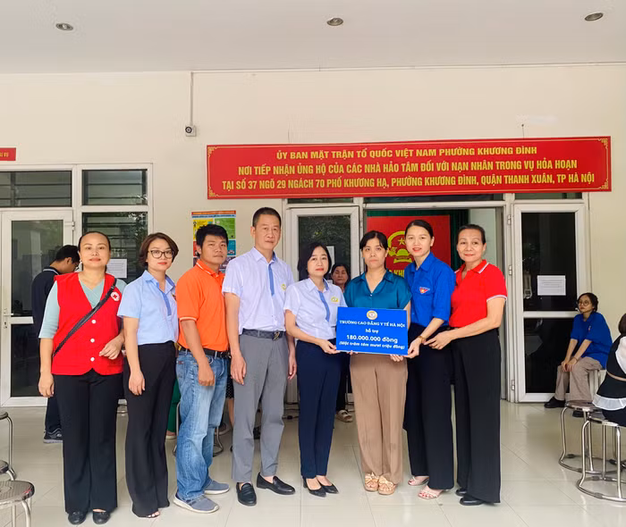 Nhà trường kêu gọi quyên góp được 180.000.000 đồng để chung tay khắc phục hậu quả do vụ cháy chung cư mini gây ra.