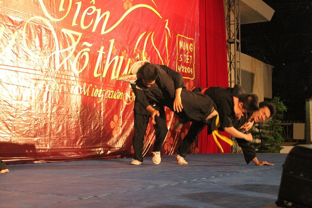 Những động tác mạnh mẽ, quyết liệt khiến người xem hào hứng và nhiều cảm xúc đối với môn võ Bình Định