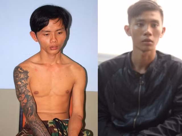 Nguyễn Phi Hùng và Nguyễn Thanh Danh tại cơ quan công an. Ảnh CA cung cấp