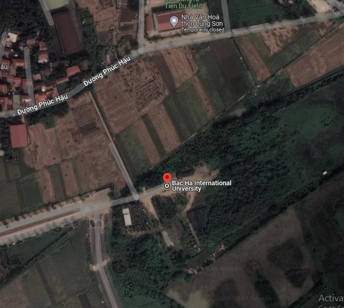 Theo hình ảnh bản đồ Google Maps, khu 15ha của Trường Đại học Quốc tế Bắc Hà vẫn là lô đất trống. (Ảnh: Google Maps) 15ha.JPG