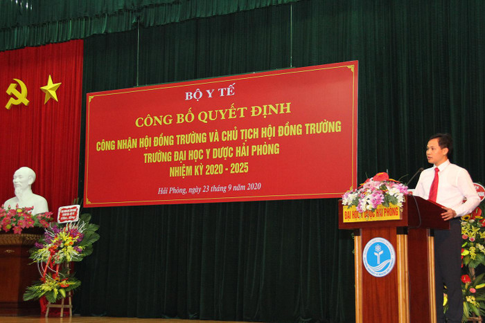 Phó Giáo sư, Tiến sĩ Phạm Minh Khuê, Chủ tịch Hội đồng Trường Đại học Y Dược Hải Phòng. (Ảnh: Trường Đại học Y Dược Hải Phòng)