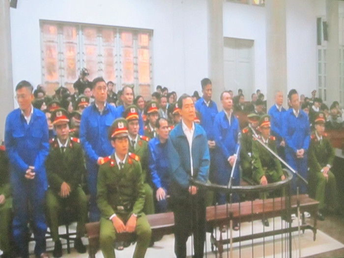 Các bị cáo tại phiên xét xử. Các bị cáo tại phiên xét xử.