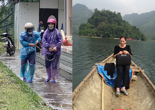 Cô Bùi Thị Bình trong những chuyến khảo sát các điểm trường để xây dựng trường mầm non đạt chuẩn quốc gia. (Ảnh: NVCC) Cô Bùi Thị Bình trong những chuyến khảo sát các điểm trường để xây dựng trường mầm non đạt chuẩn quốc gia. (Ảnh: NVCC)