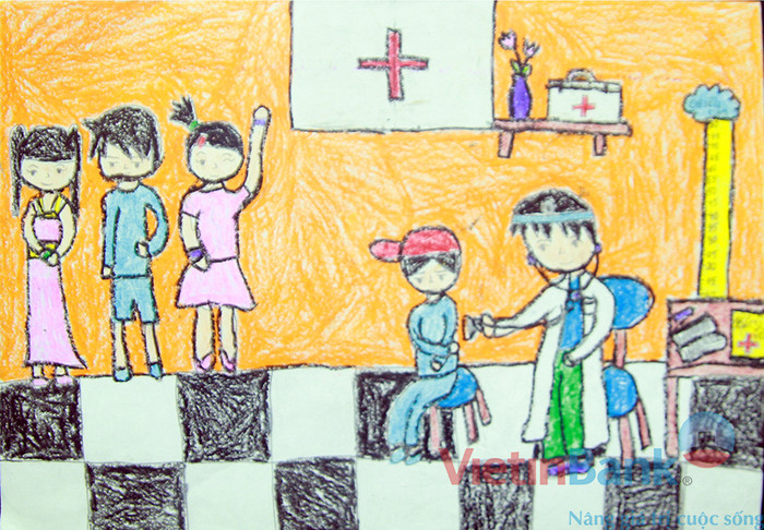 Lớn lên em sẽ làm bác sĩ để chũa bệnh cho mọi người