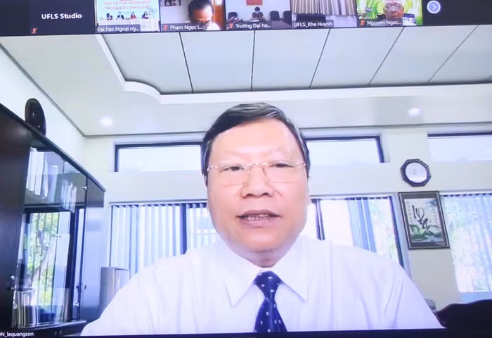 Phó Giáo sư, Tiến sĩ Lê Quang Sơn - Phó Giám đốc Đại học Đà Nẵng, Phó chủ tịch Hiệp hội Các trường đại học, cao đẳng Việt Nam chia sẻ tại buổi tọa đàm.