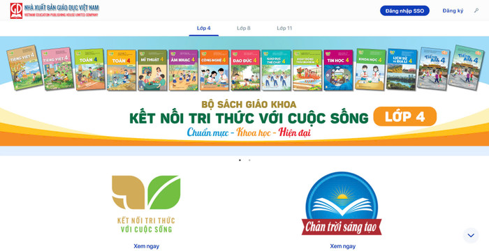Giao diện Hành Trang Số của Nhà xuất bản Giáo dục Việt Nam. Ảnh chụp màn hình. ảnh minh họa giao diện.jpg