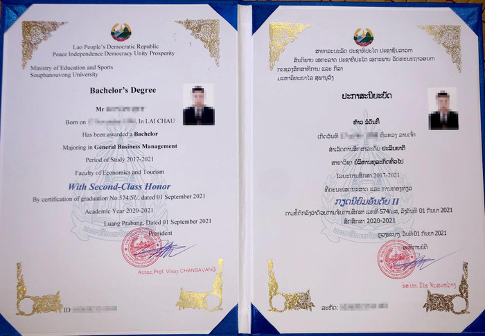 Lớp có 34 sinh viên, anh Thái là một trong 10 người có thành tích tốt và nhận tấm bằng loại khá (Ảnh: NVCC)