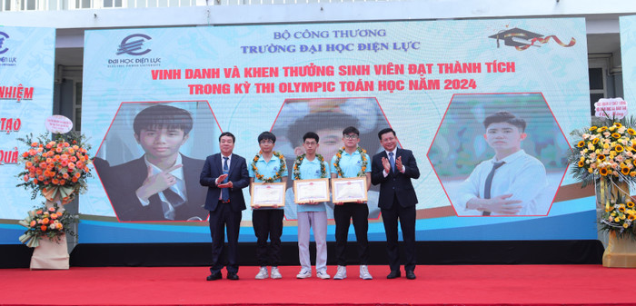 Trường Đại học Điện lực vinh danh các sinh viên đạt thành tích trong kỳ thi Olympic Toán học năm 2024. OLYMPIC.JPG