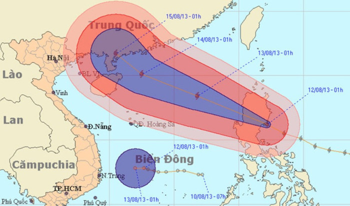 Vị trí và đường đi của bão Utor. Vị trí và đường đi của bão Utor.