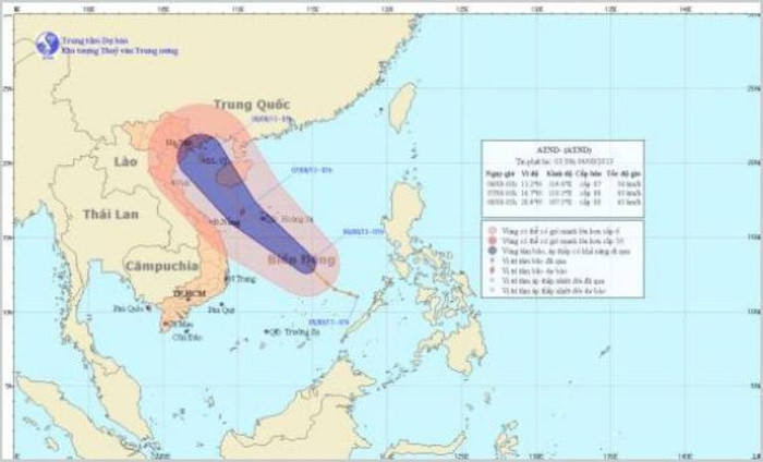 Vị trí và đường đi của bão. Vị trí và đường đi của bão.