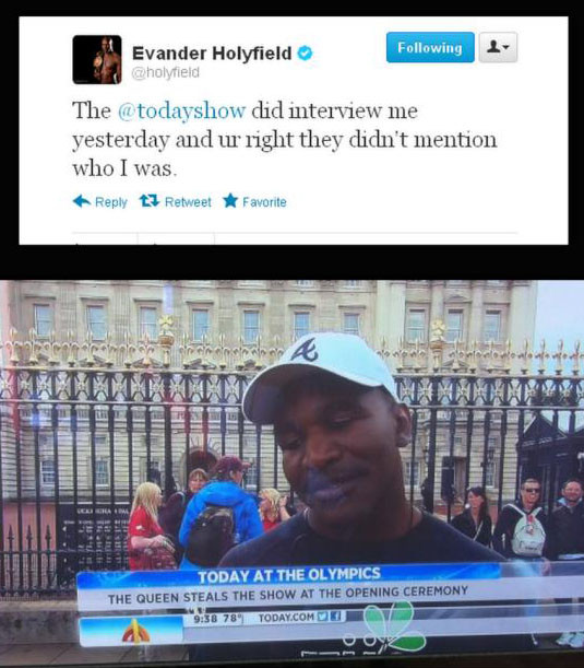 Huyền thoại Holyfield bị lờ đi trong buổi phỏng vấn Huyền thoại Holyfield bị lờ đi trong buổi phỏng vấn