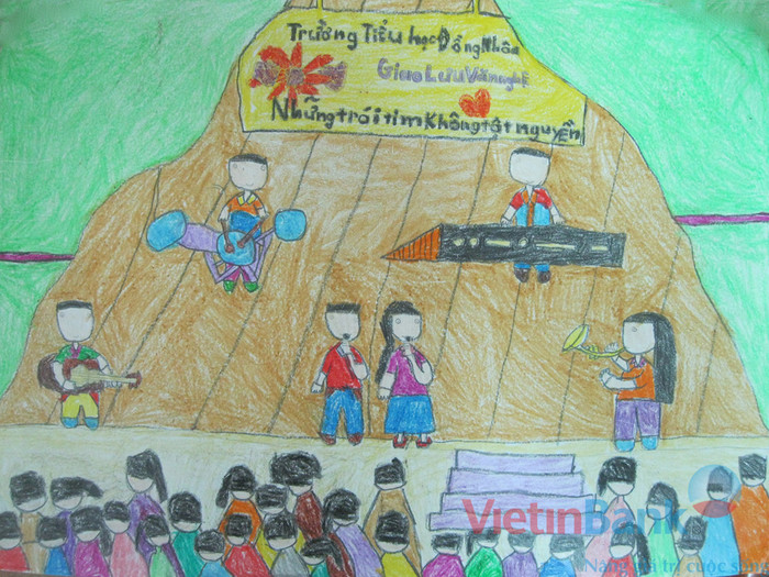 Mọi trẻ em sinh ra trên trái đất này đều mong muốn được tới trường, được học hành, được vui chơi , được làm những việc mình thích. Đó là những việc rất bình thường nhưng không phải bạn nhỏ nào cũng thực hiện được. bởi lẽ còn rất nhiều bạn đang phải chống chọi với bệnh tật, nhiều bạn là nạn nhân chất độc da cam do chiến tranh để lại. qua bức tranh này em muốn chia sử cùng các bạn nhỏ không may mắn mắc bệnh hiểm nghèo. Em mong muốn làm một điều gì đó để động viên, an ủi giúp các bạn vơi đi nỗi đau, có thêm sức mạnh chống chọi với bệnh tật. Mọi trẻ em sinh ra trên trái đất này đều mong muốn được tới trường, được học hành, được vui chơi , được làm những việc mình thích. Đó là những việc rất bình thường nhưng không phải bạn nhỏ nào cũng thực hiện được. bởi lẽ còn rất nhiều bạn đang phải chống chọi với bệnh tật, nhiều bạn là nạn nhân chất độc da cam do chiến tranh để lại. qua bức tranh này em muốn chia sử cùng các bạn nhỏ không may mắn mắc bệnh hiểm nghèo. Em mong muốn làm một điều gì đó để động viên, an ủi giúp các bạn vơi đi nỗi đau, có thêm sức mạnh chống chọi với bệnh tật.