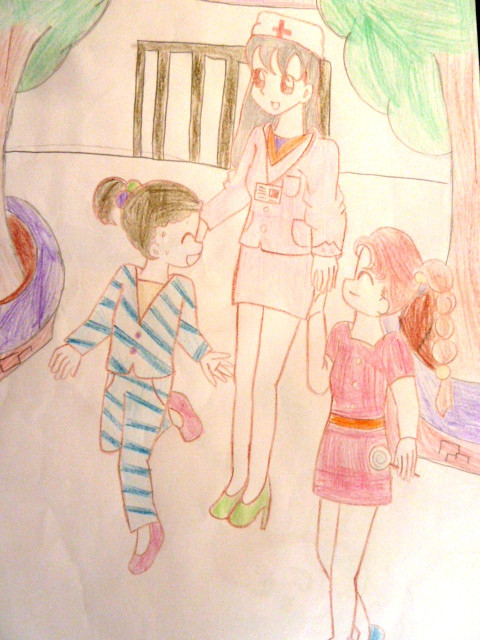 Bức vẽ của em Nguyễn Minh Anh Thư với ước mơ trở thành nữ bác sĩ tài giỏi có thể chữa bệnh cho các em.