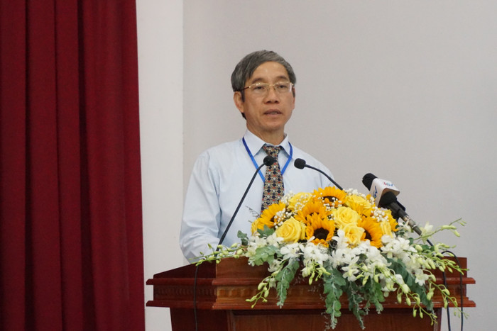 Tiến sĩ Nguyễn Đình Hảo - Phó Chủ tịch Hiệp hội Các trường đại học, cao đẳng Việt Nam, Trưởng ban tổ chức hội thảo phát biểu khai mạc và đề dẫn Hội thảo.