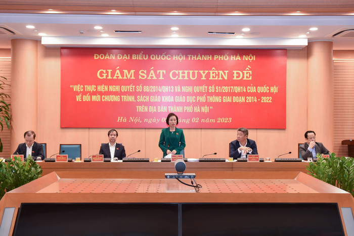 Bà Phạm Thị Thanh Mai phát biểu tại buổi làm việc. Ảnh: Thế Đại Bà Phạm Thị Thanh Mai phát biểu tại buổi làm việc. Ảnh: Thế Đại