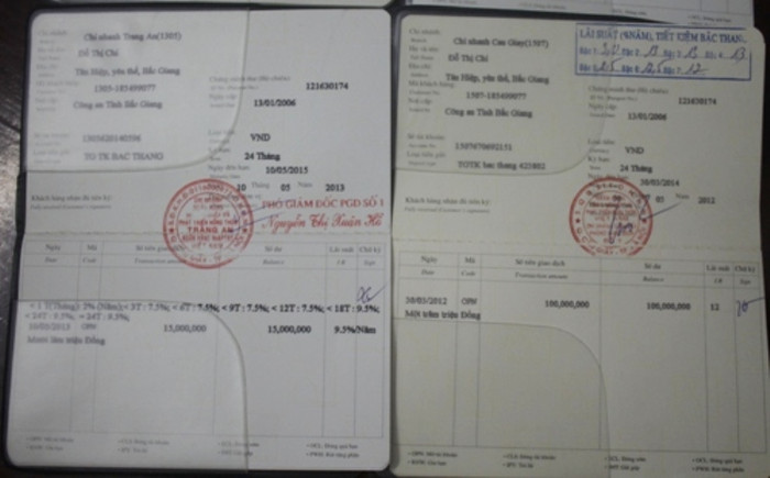 2 trong số 4 sổ tiết kiệm của Chi. 2 trong số 4 sổ tiết kiệm của Chi.