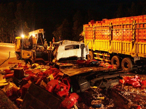 Hiện trường vụ tai nạn. (Ảnh: Người Lao Động)