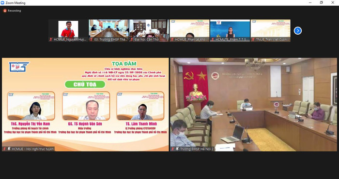 Buổi tọa đàm kết nối các trường sư phạm và các trường đại học có ngành đào tạo giáo viên trên cả nước. (Ảnh: PM) Buổi tọa đàm kết nối các trường sư phạm và các trường đại học có ngành đào tạo giáo viên trên cả nước. (Ảnh: PM)