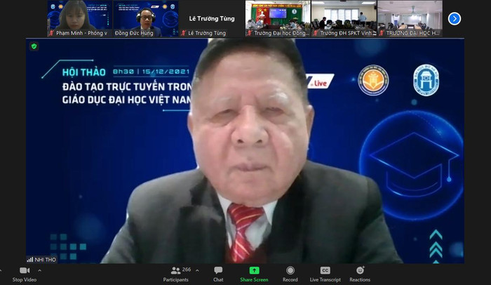 Phó Giáo sư, Tiến sĩ Trần Xuân Nhĩ - Phó chủ tịch Thường trực Hiệp hội Các trường đại học, cao đẳng Việt Nam khẳng định vai trò của đào tạo trực tuyến trong phát triển giáo dục đại học. (Ảnh: PM) Phó Giáo sư, Tiến sĩ Trần Xuân Nhĩ - Phó chủ tịch Thường trực Hiệp hội Các trường đại học, cao đẳng Việt Nam khẳng định vai trò của đào tạo trực tuyến trong phát triển giáo dục đại học. (Ảnh: PM)