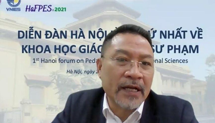 Tiến sỹ Tôn Quang Cường phát biểu. (Ảnh: chụp từ màn hình)