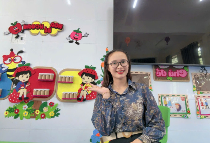 Cô Phan Thị Hoài Mơ - Giáo viên Trường Mầm non Hương Liên. Ảnh: NVCC z7119287952222-fa2550c0ff2ca8a3cbf8ab1834b9c40c.jpg