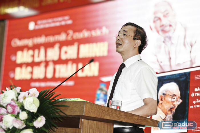 Ông Nguyễn Chí Bính - Phó Tổng Giám đốc Nhà Xuất bản Giáo dục Việt Nam phát biểu khai mạc. gdvn-nxb.jpg