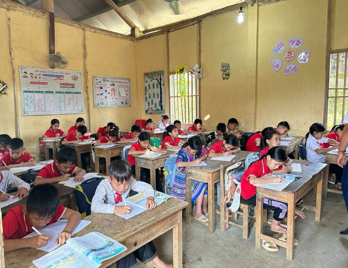 Một giờ học tại Trường Tiểu học Nghĩa Tâm (Lào Cai). Ảnh: Đào Hiền. img-2053.jpg