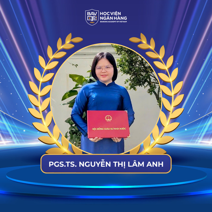 Phó giáo sư, Tiến sĩ Nguyễn Thị Lâm Anh - tân phó giáo sư ngành Kinh tế của Học viện Ngân hàng. Ảnh: website nhà trường.