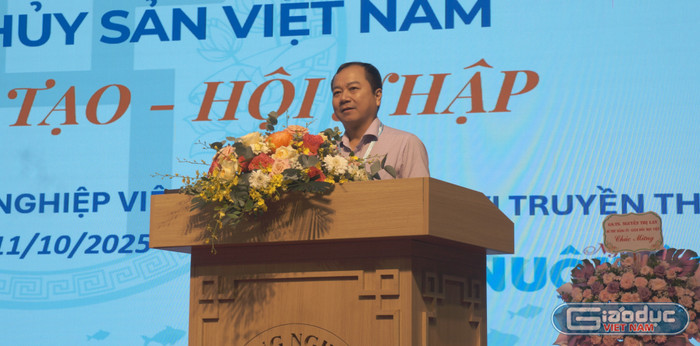 Tiến sĩ Trần Đình Luân - Cục trưởng Cục Thủy sản và Kiểm ngư chia sẻ về những kỳ vọng đối với Hội nghị. Ảnh: Đào Hiền. gdvn-cuc-truong.jpg