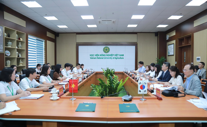 Toàn cảnh chương trình làm việc giữa Học viện Nông nghiệp Việt Nam và Đại học Honam (Hàn Quốc) 4.jpg