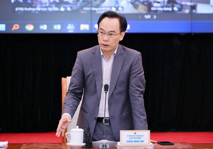 Quyền Bộ trưởng Bộ GDĐT Hoàng Minh Sơn phát biểu kết luận hội nghị.