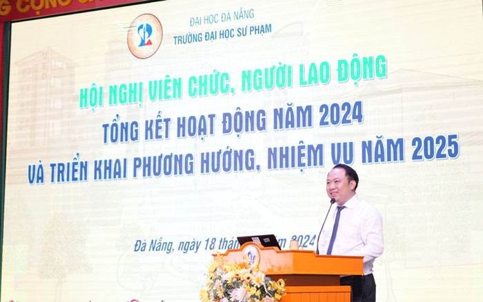 Thạc sĩ Nguyễn Vinh San - Trưởng phòng Hành chính, Trường Đại học Sư phạm, Đại học Đà Nẵng. Ảnh: website nhà trường. dt-hoi-nghi-vcnld-ths-nguyen-vinh-san.jpg