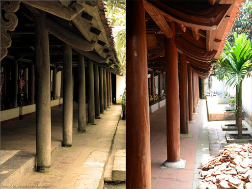 Chùa Trăm Gian trước và sau khi được xây dựng mới. Ảnh: Anh Tuấn