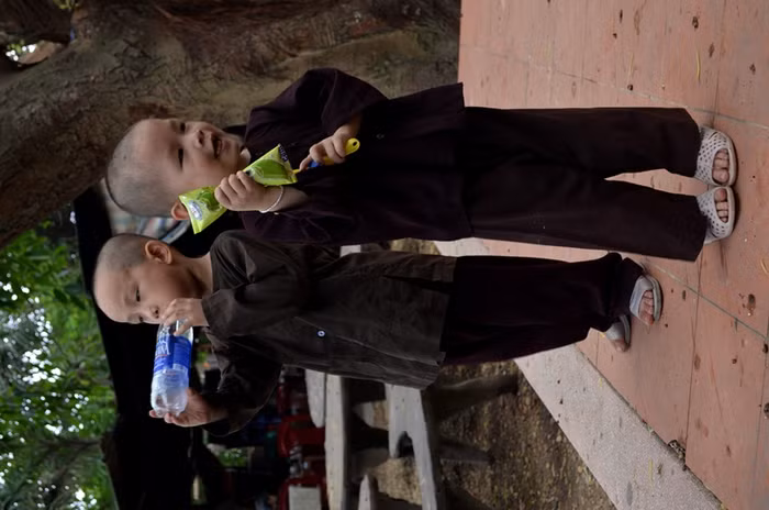 Và có những chú tiểu tinh nghịch, đáng yêu. Và có những chú tiểu tinh nghịch, đáng yêu.