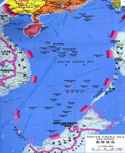 Bản đồ về đường 9 đoạn do Trung Quốc tự vạch ra Bản đồ về đường 9 đoạn do Trung Quốc tự vạch ra