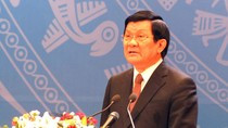 Chủ tịch nước Trương Tấn Sang nhấn mạnh Hiệp định Paris là đỉnh cao thắng lợi của mặt trận ngoại giao Việt Nam thời kỳ chống Mỹ cứu nước. Ảnh: Hoàng Thùy. Chủ tịch nước Trương Tấn Sang nhấn mạnh Hiệp định Paris là đỉnh cao thắng lợi của mặt trận ngoại giao Việt Nam thời kỳ chống Mỹ cứu nước. Ảnh: Hoàng Thùy.