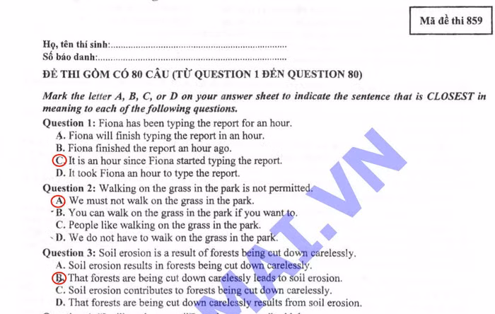 Xem đáp án môn Vật lí - Xem đáp án môn Toán - Xem đáp án môn Hóa Xem đáp án môn Vật lí - Xem đáp án môn Toán - Xem đáp án môn Hóa