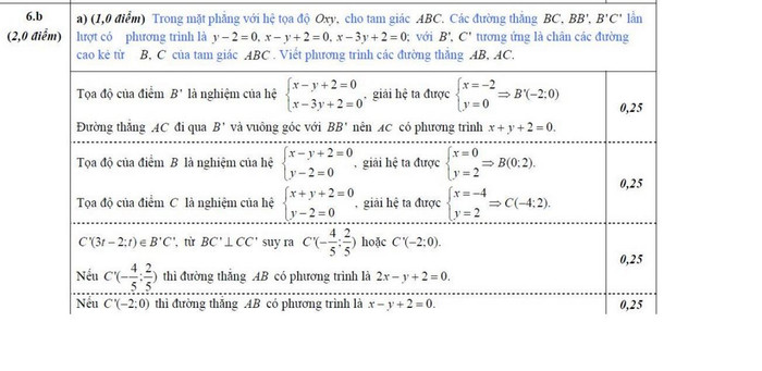 Đáp án chính thức của Bộ GD&ĐT Đáp án chính thức của Bộ GD&ĐT