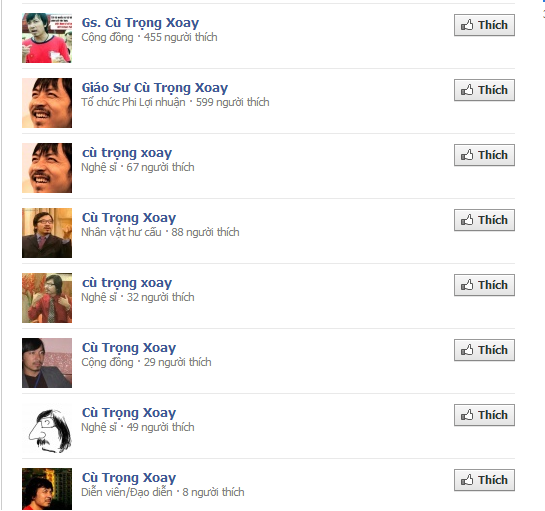 Có hàng chục Facebook mang tên và thông tin cá nhân của Giáo sư Xoay. Có hàng chục Facebook mang tên và thông tin cá nhân của Giáo sư Xoay.