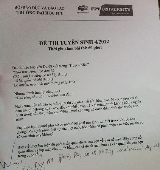 Đề thi khiến nhiều thí sinh bối rối Đề thi khiến nhiều thí sinh bối rối