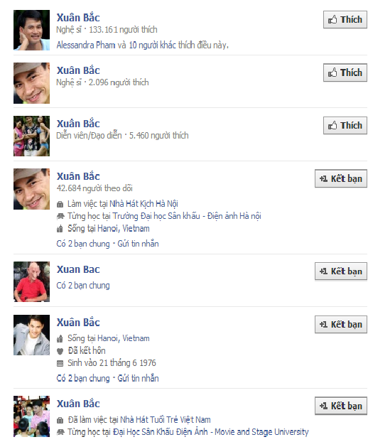 Ngập tràn các Facebook mạo danh các ngôi sao lớn. Ngập tràn các Facebook mạo danh các ngôi sao lớn.