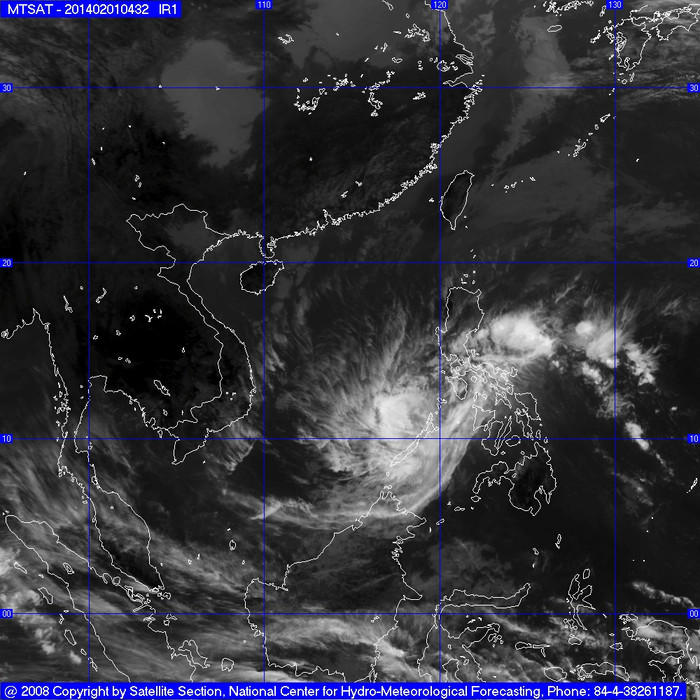 Ảnh chụp mây vệ tinh cơn bão (TTDBKTTVTW)