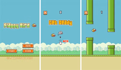 Giao diện trò chơi Flappy Bird.