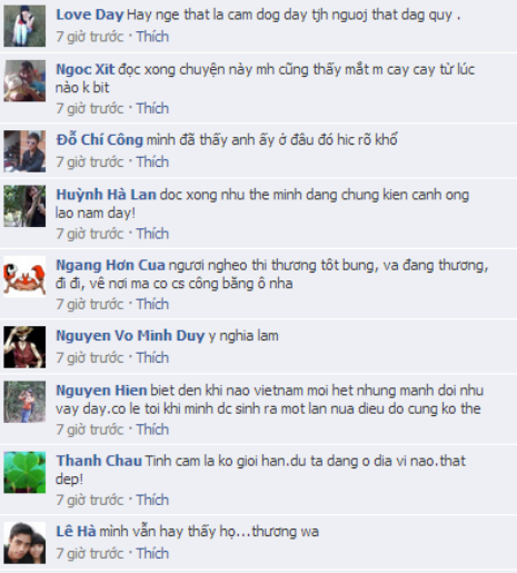 Chia sẻ của nhiều thành viên về câu chuyện cảm động