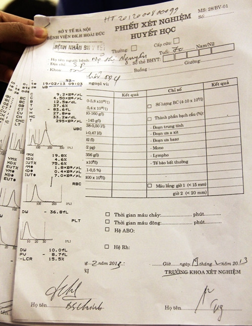 Hàng loạt mẫu xét nghiệm máu giống nhau cho các bệnh nhân khác nhau