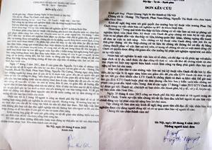 Đơn kêu cứu của chị Oanh và đơn xin tội cho đồng nghiệp của chị Nguyệt Đơn kêu cứu của chị Oanh và đơn xin tội cho đồng nghiệp của chị Nguyệt